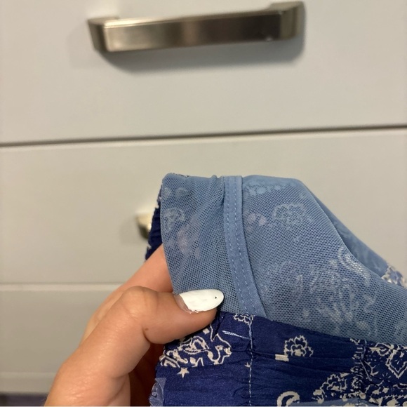 Free People Movement Blue Pattern The Way Home Shorts - Picture 6 of 7